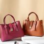 OEM ODM Bolsas Women Handbags Solid Color  Vegan Leather 4 PCS Set Mini Purses Custom Ladies Shoulder Handbags