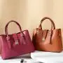 OEM ODM Bolsas Women Handbags Solid Color  Vegan Leather 4 PCS Set Mini Purses Custom Ladies Shoulder Handbags
