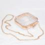 HR402 Transparent Women's Trendy Acrylic Mini Box Bag Retro Cross Body Chain Small Bag Pearl Lock Buckle Dinner Clutch Handbag