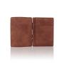 Wholesale leather magic money wallet rfid blocking trifold magic filp wallet holder for men with coin purse