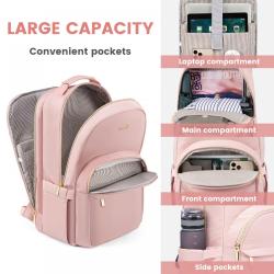 LOVEVOOK 2022 Carry on Travel Backpack Purse with Laptop Compartment College Bookbag 15.6 17 inch Laptop Backpack for Women Men