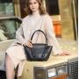 Ladies Luxury Handbags New Style Genuine Leather Designer for Women with Zipper Closure Two Portable Handles Polyester Lining