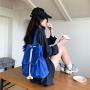 New product Fashion Canvas shopping bags Casual soft Ladies crossbody bag Drawstring Ruffles Simple shoulder bag