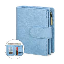 New Solid Color Short Women'S Wallet With Zipper Cute And Fashionable Coin Purse Pu Student Card Holder Card Bag