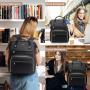 Custom Hot Sale Carry on school work bookbag mochila luxury PU leather Nurse Teacher Daypack women laptop backpack with USB Port