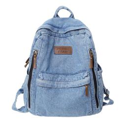 ZW229 Hot Sale Men Women Denim Lightweight Backpack Casual Outdoor Travel Student Shoulder Bag Wholesale Portable Backpack