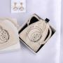 8 Oz Custom Logo Printed Natural Canvas Drawstring Jewelry Pouch Small Organic Cotton Gift Jewelry Bag