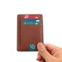 Wholesale genuine leather mini card holder wallet business card holder leather id card holder