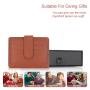 Slim Wallet Leather Bifold RFID Blocking Credit Card Holder Keychain Zipper Coin Pocket ID Window for Women Wallet