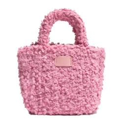 2024 Custom Faux Fur Bucket Sling Bag For Women Ladies Mini Sherpa Handbag