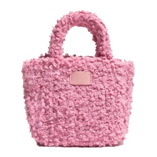 2024 Custom Faux Fur Bucket Sling Bag For Women Ladies Mini Sherpa Handbag