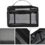 Custom Size Mesh Makeup Bag Travel Cosmetic Accessories Organizer Black Nylon Mesh Zipper Pouch