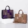 Women's Pu Shoulder Leather Bag  European Retro Stitched Bucket Bag  Tote Luxury Handbag For ladies bolsas para mujer