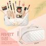 Multifunctional Storage Waterproof Portable Pu Leather Makeup Organizer Bag With Dividers And Handle