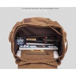 XL067 Retro Canvas American Style Computer Bag Drawstring Flap Shoulder Bag Anti Water Fashion Students Outdoor Backpack
