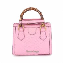 2024 Fashion Design Snake Leather Shoulder Crossbody Bags For Women Luxury Bamboo Handle Hand Bag Ladies Handbags