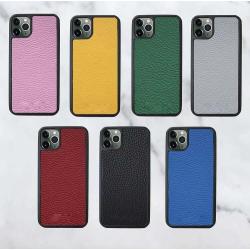 New Custom Logo Luxury TOGO Full Grain Genuine Cowhide Leather Phone Case Cover For Iphone 12 13 14 15 Pro Max 14 Plus