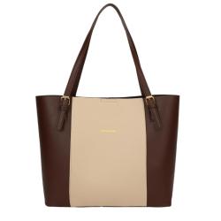 ZR539 Women's Bag PU Contrasting Color Retro Stitching Fashion Working Portable One Shoulder Female Girl Tote Bag Shopping Bag