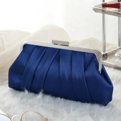 ZWY338 Wholesale New Ladies Elegant Evening Bag Satin Glossy Pleated Clutch Bag Rhinestone Luxury Banquet Party Bag with Chain