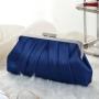 ZWY338 Wholesale New Ladies Elegant Evening Bag Satin Glossy Pleated Clutch Bag Rhinestone Luxury Banquet Party Bag with Chain