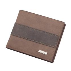 OEW049 Bifold PU Leather Wallet For Men Slim Coin Purse Purse ID Credit Card Holder Simple Casual Short Purse Small Male Wallet