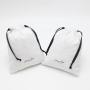 Custom Logo Printed Cotton Twill Drawstring Cosmetic Makeup Storage Bag Recycle Small Cotton Skincare Makeup Pouch