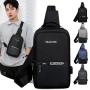 Fashion Streetwear University Sport Cycling Running Water Resistant Camo Removable Strap Usb Charging Male Sling Chest Bag