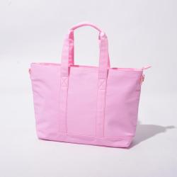 Wholesale large capacity ladies luxury beach pink waterproof women nylon handbag tote bag with zipper