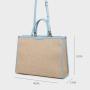 New Arrival Large Capacity Handbags Custom Logo Woven Straw With PU Leather Tote Bag