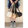 Nylon Pocket Shoulder Fashion Half Moon Zipper Handbag Wholesale Korean Small Black Saddle bag For Women
