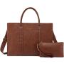 LOVEVOOK New Design Vintage Large Business Briefcase PU Leather Office Work Bag 15.6 inches Laptop Tote Handbags for Women