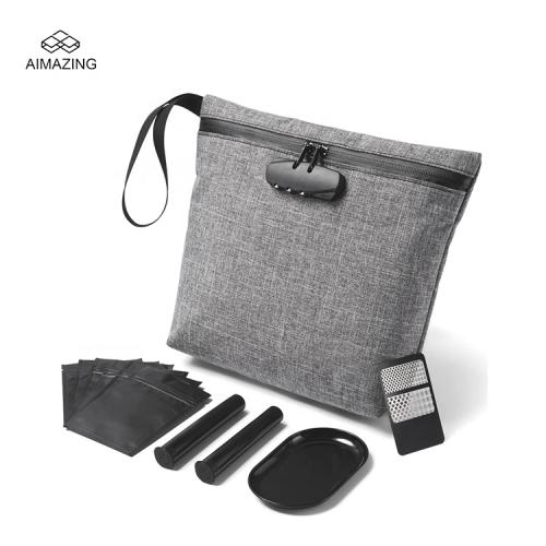 Custom Logo Small Carbon Lined Smell Proof Bag Roll Up Top Fold Odor proof Pouch