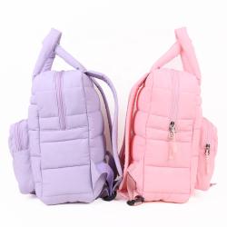 CHANGRONG Custom fashion Quilted Nylon Lightweight Puffer backpack bag for Women
