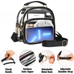 Stadium Approved Small Pvc TPU Clear Single Shoulder Bags Transparent Zipper Crossbody Chest Bag With Strap