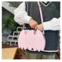 Embroidery Thread Pu Leather Shoulder Bag For Women Black Handbag Girls Gothic Bat Shape Crossbody Bags Female Tote Travel Purse