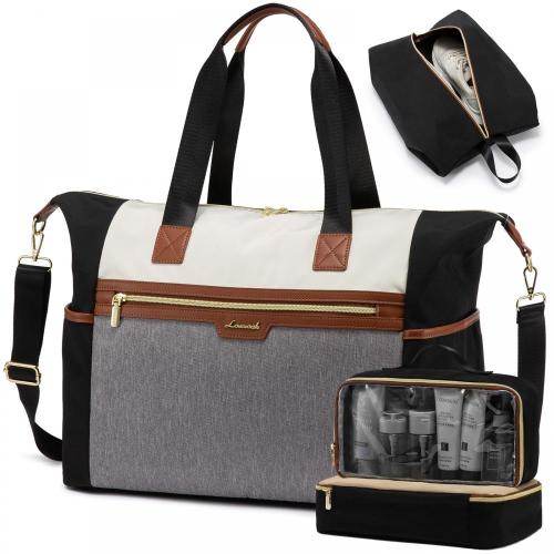 LOVEVOOK 4 in1 Clothes Storage Bag Travel Duffel Personal Item Hospital Overnight Bag with Wet Pocket Weekender Bags for Women