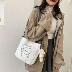 2023 Cartoon Animal Pattern Canvas Tote Bag Plain Shoulder Canvas Bag Folding Ladies Hand Bags
