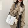 2023 Cartoon Animal Pattern Canvas Tote Bag Plain Shoulder Canvas Bag Folding Ladies Hand Bags