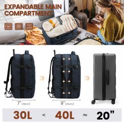 LOVEVOOK 40L 50L Flight Approved Carry on Laptop Bags with Lock 15.6 17 18 inch Men Women Travel Backpacks with 3 Packing Cubes