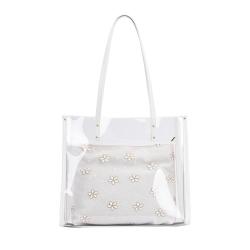 2021 Fashion Summer Beach Tote Bag Girls Shoulder Bags Transparent Clear PVC Handbags and Purse for Women