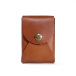 Nice leather playing card case high quality vegetable tanned leather playing card holder case with custom logo