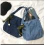 Large-Capacity Denim Cowboy Bag Fashionable Waterproof Shopping Bag for Both Male and Female Art Students Makeup Schoolbag