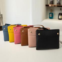 Hot Sale Unisex Vintage PU Leather Long Wallet with Zipper Customizable Logo for Men Women's Short Wallet Mini Cash Coin Storage