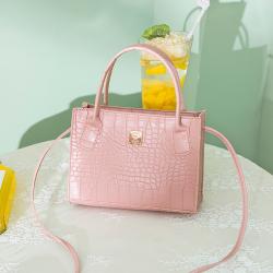 New Bag 2024 Korean Fashion Crocodile Pattern Single Shoulder Messenger Small Square Bag Woman Discount