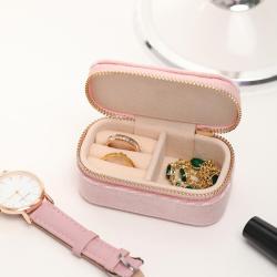 Custom Logo Jewelry Box Mini Ring Box Earrings Storage Popular High-end Velvet Small Travel Jewelry Box