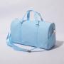 Stock New Ice Blue Durable Nylon DIY Personal Name Weekender Bag Overnight Carry-on Tote With Inner Pocket Sport Gym Duffel Bag