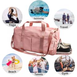 Hot sale Custom Fashion Customized Logo Large Capacity Pink Duffle Bags Gym Man Women Waterproof Sports Travel Duffle Bag