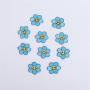 Keymay RTS Stock Low MOQ High Quality Multi-color Cute Smiley Daisy Self Adhesive Stick on Flower Embroidery Patches