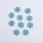 Keymay RTS Stock Low MOQ High Quality Multi-color Cute Smiley Daisy Self Adhesive Stick on Flower Embroidery Patches