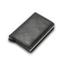 RFID Blocking Minimalist Aluminum Card Holder Custom Leather Pop Up Metal Case Wallet
